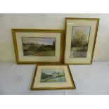 Three R M Bolton framed and glazed watercolours of rural scenes