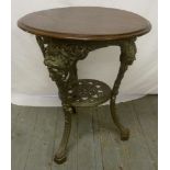 Cast iron and oak circular table by Gaskell and Chambers limited Birmingham