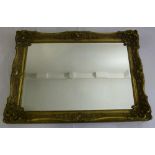 Gilt framed wall mirror with bevelled glass plate - 109 x 77cm