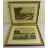 A pair of coloured etchings of sporting interest - 37.5 x 53cm