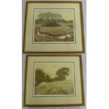 Two Kenneth Leech prints Moorland Stream 58/95 and Hedgerow 57/100 - 33.5 x 40cm