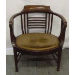 Art Deco mahogany occasional chair with upholstered seat