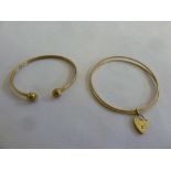 Two 9ct gold bangles, approx 16.1g