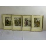 Four framed and glazed colour prints of the Four Seasons - 40 x 24.5cm