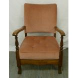 Early 20th century mahogany upholstered childs armchair