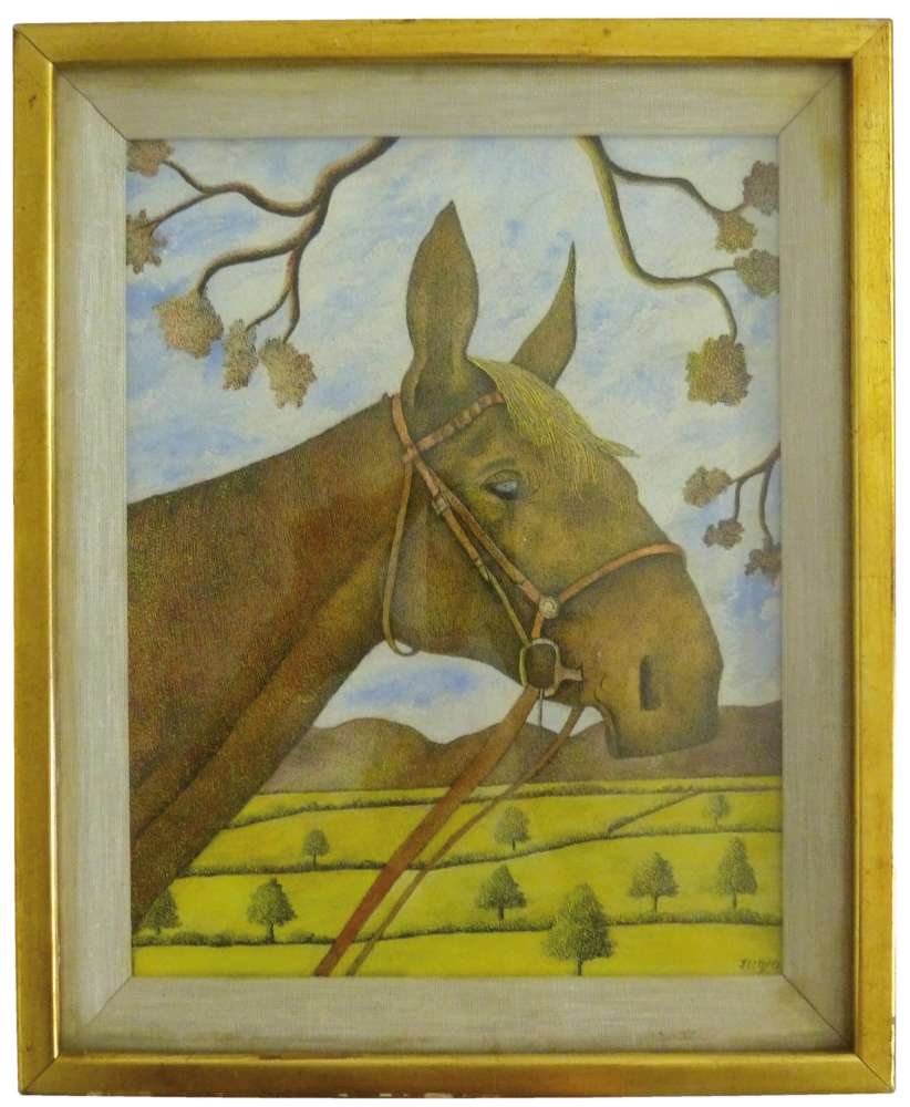 J. Lloyd watercolour and gouache of a horse, signed bottom right - 28.5 x 21.5cm