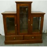 Mahogany display cabinet rectangular sections with hinged glazed doors