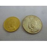 Persian gold medallion (10.5g) and a Persian silver coin