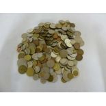 A quantity of unsorted foreign coins, some silver,  approx 1.6 kg