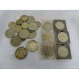 A quantity of English and foreign coins, to include £2 coins and crowns