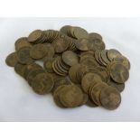 A quantity of Victorian pennies from circulation, nearly all young heads - fair-fine, approx100