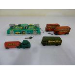 Clockwork tinplate toys and a Triang push and go Shell plastic tanker truck, to include unknown