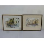 Judy Beaumont a pair of modern pastels of Hampstead - 28 x 38cm