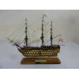 A scale model of HMS Victory non raised rectangular base