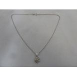 18ct white gold necklace with pave set diamond pendant, approx total weight 3.9g