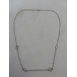 White gold, diamond and aquamarine necklace tested 18ct, approx total weight 6.7g