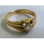 18ct yellow gold and diamond solitaire ring, approx total weight 4.7g