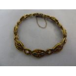 18ct gold bracelet set with diamonds and sapphires, approx total weight 43.4g