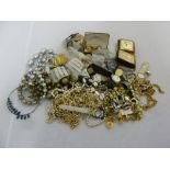 A quantity of costume jewellery and wristwatches