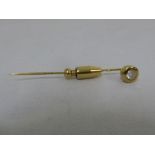 Gold and diamond tie pin tested 18ct (clip gold plated)