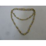 A two gold fancy link necklace, tested 9ct, approx 80.9 g