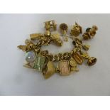 9ct gold charm bracelet, approx total weight 144.8g