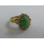 14ct yellow gold emerald and diamond ring, approx total 4.7g