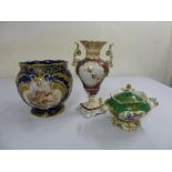 Three Victorian porcelain vases
