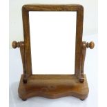 Victorian mahogany dressing table mirror on shaped rectangular base