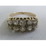 9ct gold diamond cluster ring, approx total 3.3g