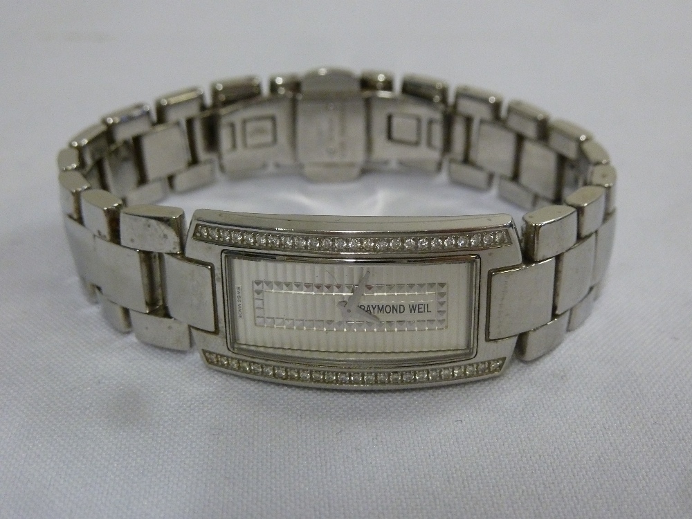 Raymond Weil stainless steel ladies wristwatch with diamond bezel