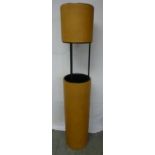 1960s leather clad tubular floor lamp and plant stand