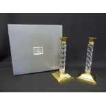 Waterford Crystal and brass collection a pair of candlesticks in original packaging