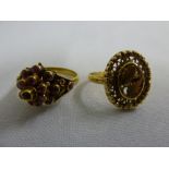 18ct yellow gold ring and a 9ct ring set with sapphires, approx total 8.8g