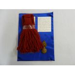 A Grenadier Company Officers/NCOS large expanding crimson sash for the waist with tassels,