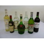 A quantity of alcohol to include Benedictine, Bacardi and Akavit