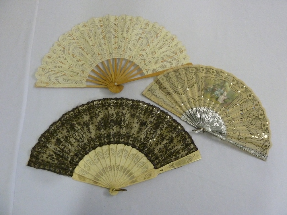Three early 20th century decorative fans