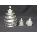 R. Lalique Imprudence perfume bottle and stopper, a matching miniature and Worth perfume bottle by