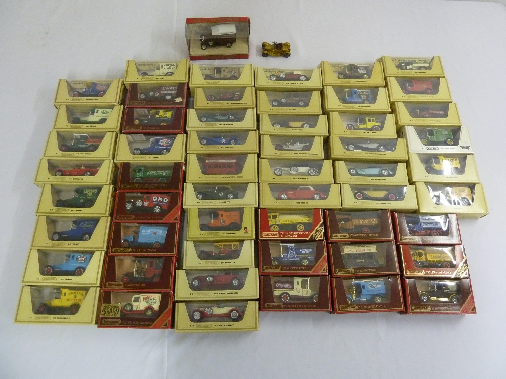 Matchbox Models of Yesteryear forty-five diecast cars and trucks in original packaging