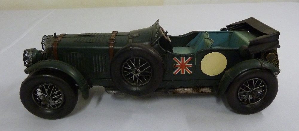 Tin plate model of a Bentley racing car