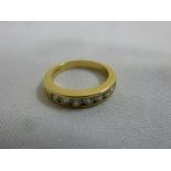 18ct yellow gold diamond half eternity ring, approx 5g