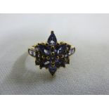 9ct gold and tanzanite ring, approx total 2.7g