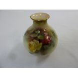Worcester hand painted globular vase decorated with roses