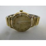 Tudor Rolex 9ct gold gentlemans wristwatch on replacement strap