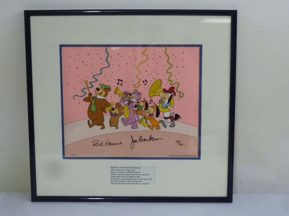 Disney limited edition framed and glazed cell, Yogi Bear 001, 25.5 x 31cm