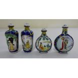 Four Chinese style enamel snuff bottles