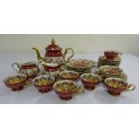 Vienna tea set Circa 1920 to include teapot, milk jug, sugar bowl cups and saucers (33)