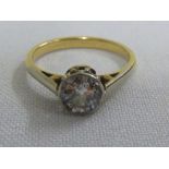 Diamond and gold solitaire ring, approx total 2.4g