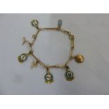 9ct gold charm bracelet, approx 12.9g