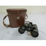 A pair of Carl Zeiss Jena 10 x 50 binoculars in leather fitted case